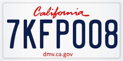 CA license plate 7KFP008