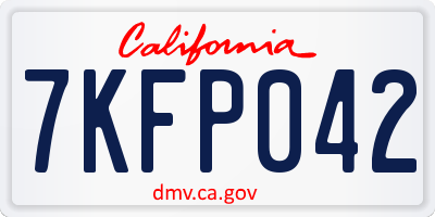 CA license plate 7KFP042