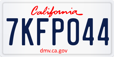 CA license plate 7KFP044