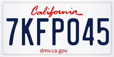 CA license plate 7KFP045