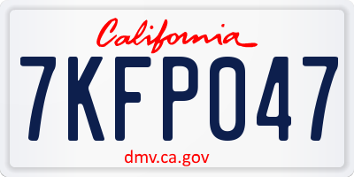 CA license plate 7KFP047
