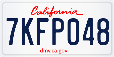 CA license plate 7KFP048
