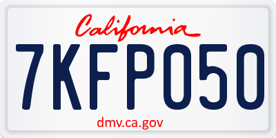 CA license plate 7KFP050