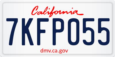 CA license plate 7KFP055