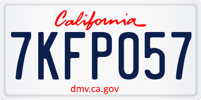 CA license plate 7KFP057