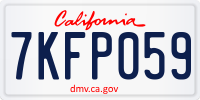 CA license plate 7KFP059