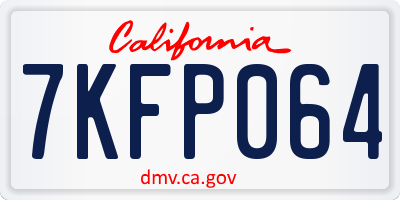 CA license plate 7KFP064