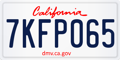 CA license plate 7KFP065