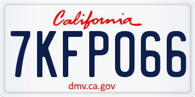CA license plate 7KFP066