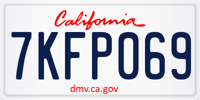 CA license plate 7KFP069