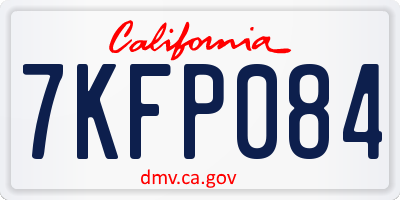 CA license plate 7KFP084
