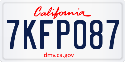 CA license plate 7KFP087