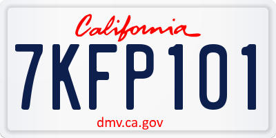 CA license plate 7KFP101