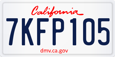 CA license plate 7KFP105