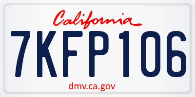 CA license plate 7KFP106