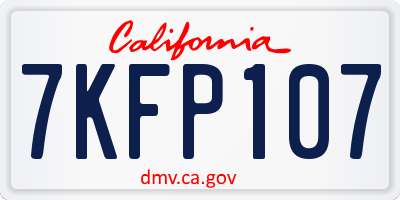 CA license plate 7KFP107