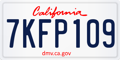 CA license plate 7KFP109