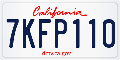 CA license plate 7KFP110