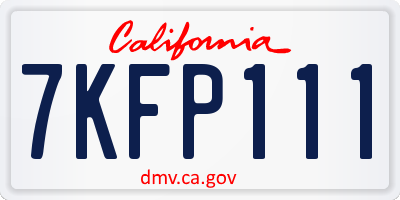 CA license plate 7KFP111