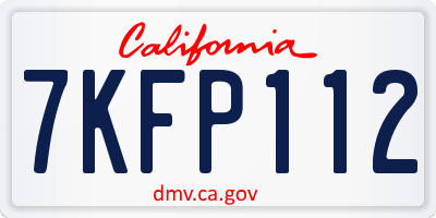 CA license plate 7KFP112