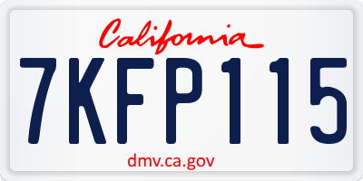 CA license plate 7KFP115