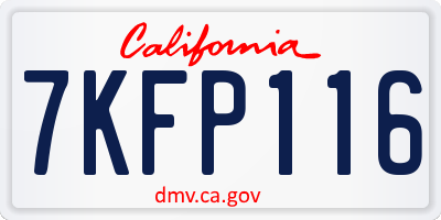 CA license plate 7KFP116