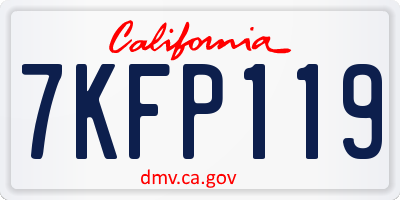 CA license plate 7KFP119