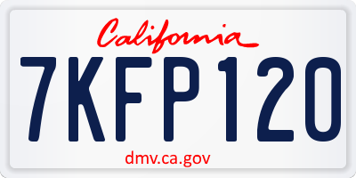 CA license plate 7KFP120
