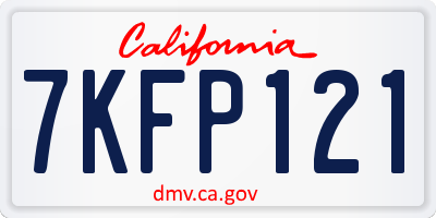 CA license plate 7KFP121