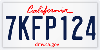 CA license plate 7KFP124