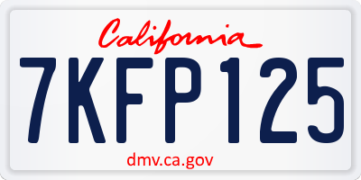CA license plate 7KFP125