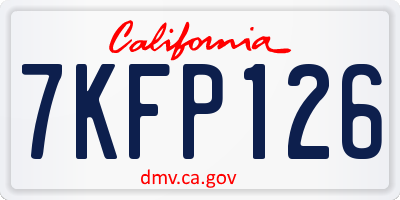 CA license plate 7KFP126