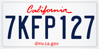 CA license plate 7KFP127
