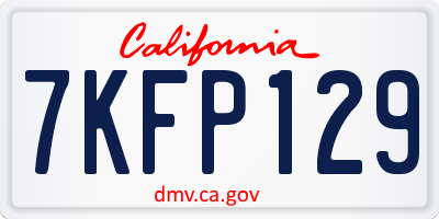 CA license plate 7KFP129