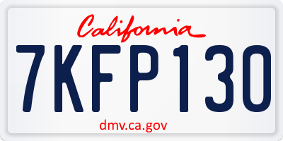 CA license plate 7KFP130