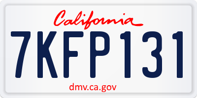 CA license plate 7KFP131
