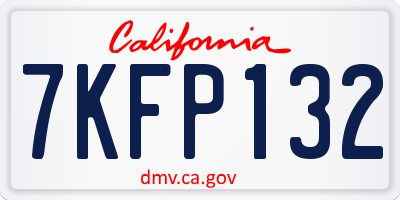 CA license plate 7KFP132