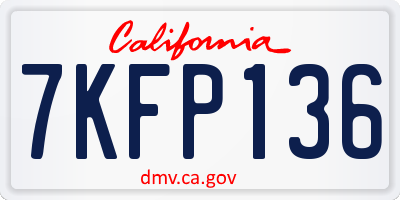 CA license plate 7KFP136