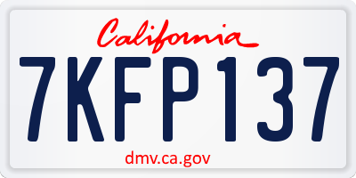 CA license plate 7KFP137