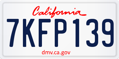 CA license plate 7KFP139