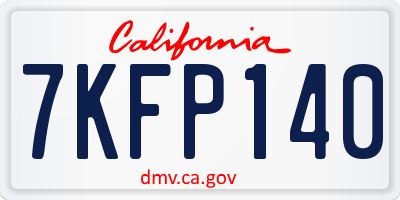 CA license plate 7KFP140