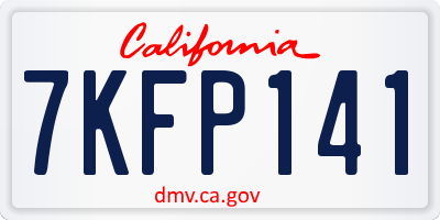 CA license plate 7KFP141