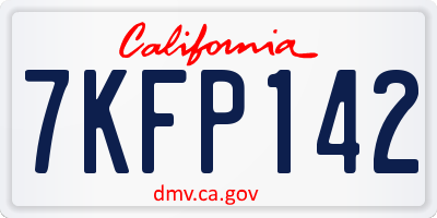 CA license plate 7KFP142