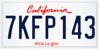 CA license plate 7KFP143