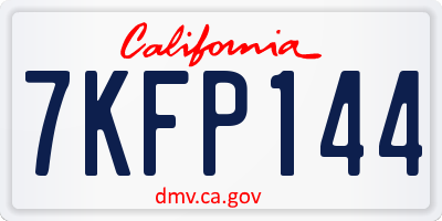 CA license plate 7KFP144