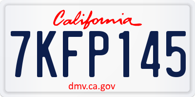 CA license plate 7KFP145