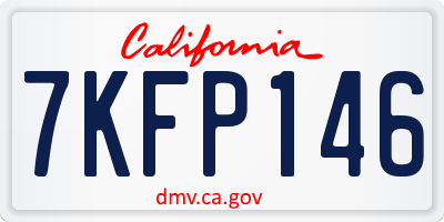CA license plate 7KFP146