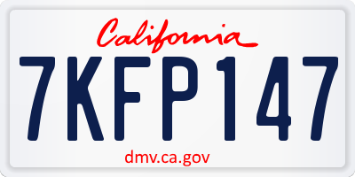 CA license plate 7KFP147