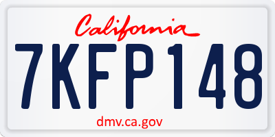 CA license plate 7KFP148