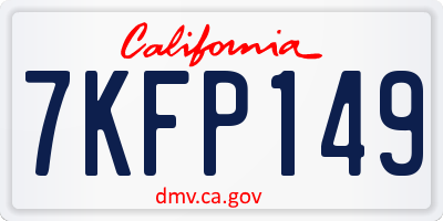 CA license plate 7KFP149